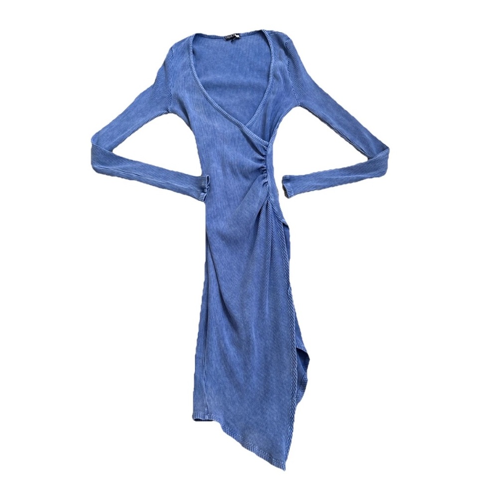 Fashion Nova Jean Blue Natalia Body Sculpting BodyCon Short Dress Size M/L - Picture 3 of 13